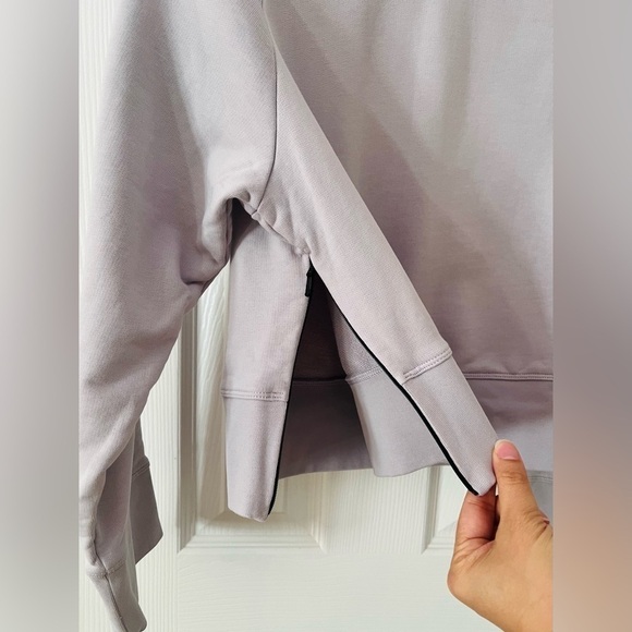 Lilac On-Running Cotton Mock Neck Sweatshirt with Zipper Side Slits Size XS - Picture 5 of 10